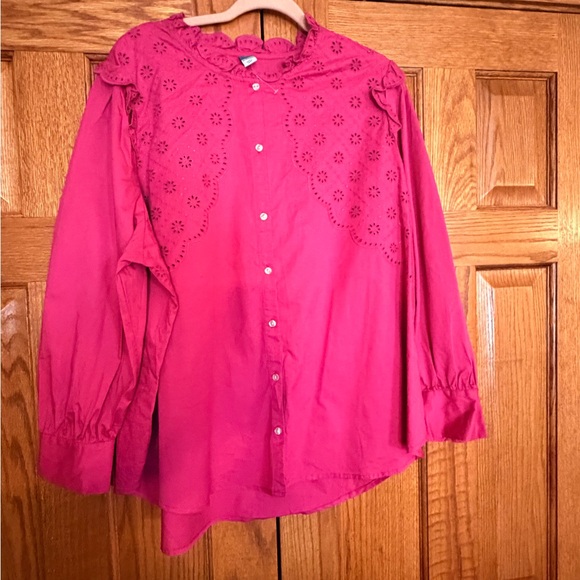 Old Navy Tops - Old Navy Fuchsia Eyelet Blouse